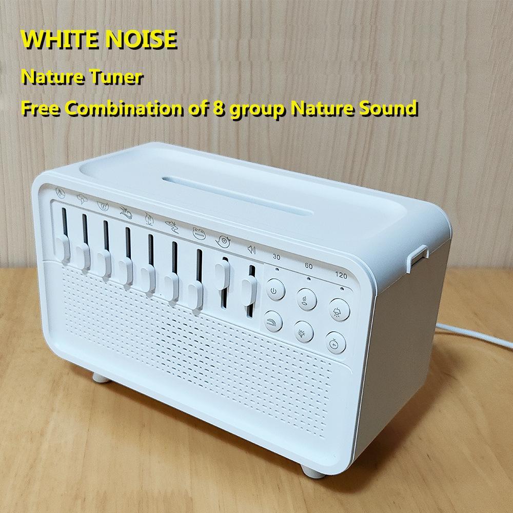White Noise Flame Diffuser Bluetooth Speaker White Noise Aromatherapy Humidifier Night Light Combination Of 8 Group Nature Sound Sleep Aid Customized Gifts