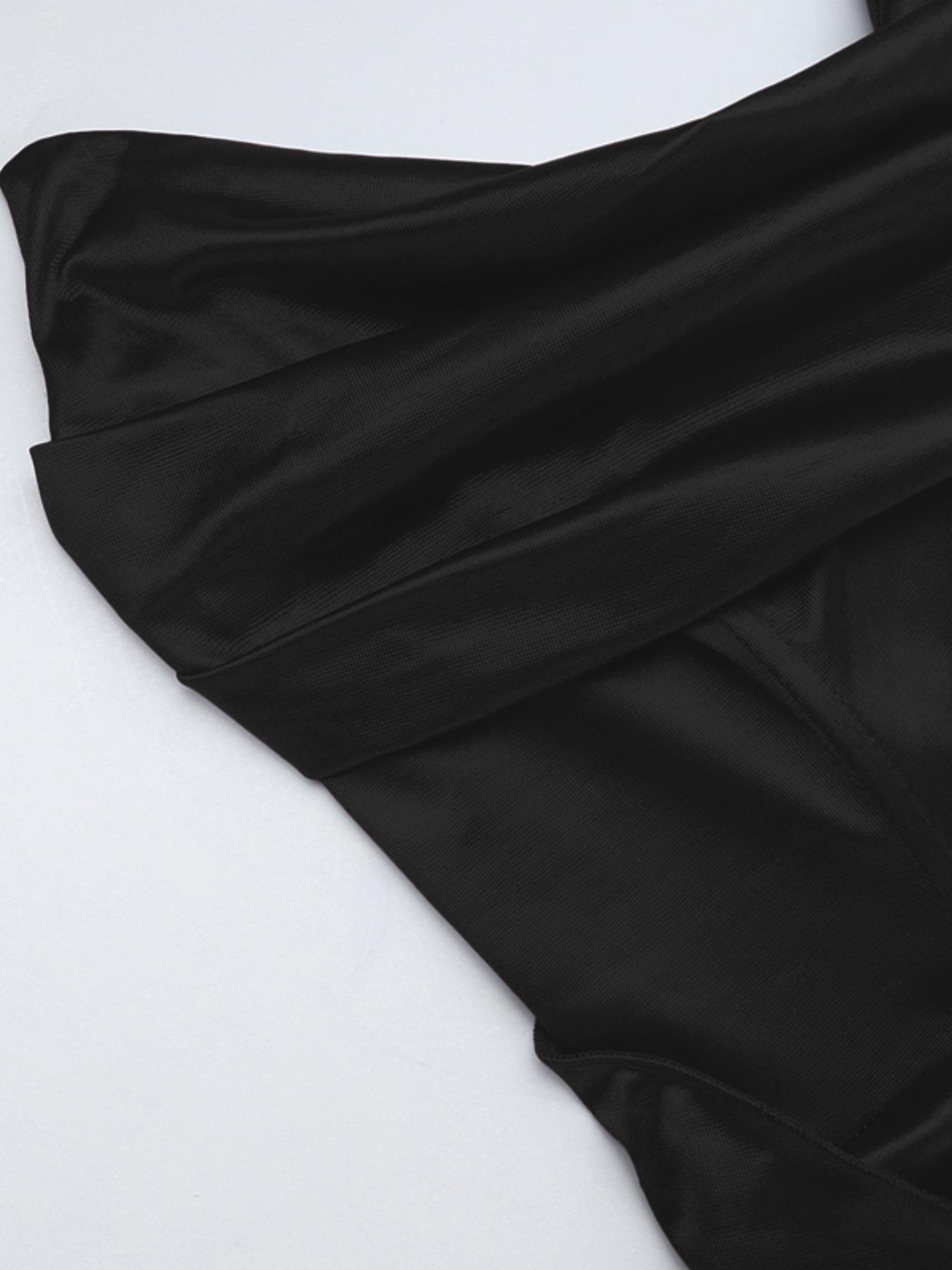 Deep V Waist Satin Split Dress, Elegant Evening Gown, Stylish Party Wear, Formal Wear, Comfortable Fit, Perfect for Special Occasions