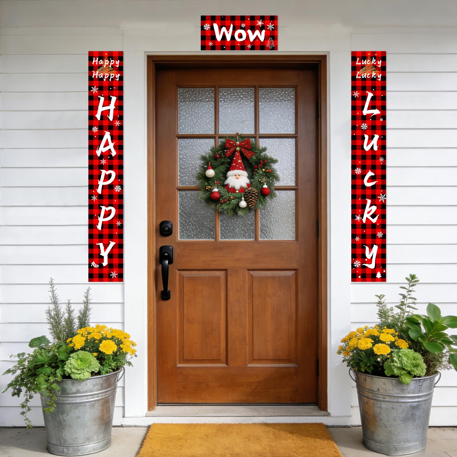 Classic Chinese New Year Couplet Set, Spring Festival Decorations, Self Adhesive Door & Wall Stickers, Universal Home Accessory