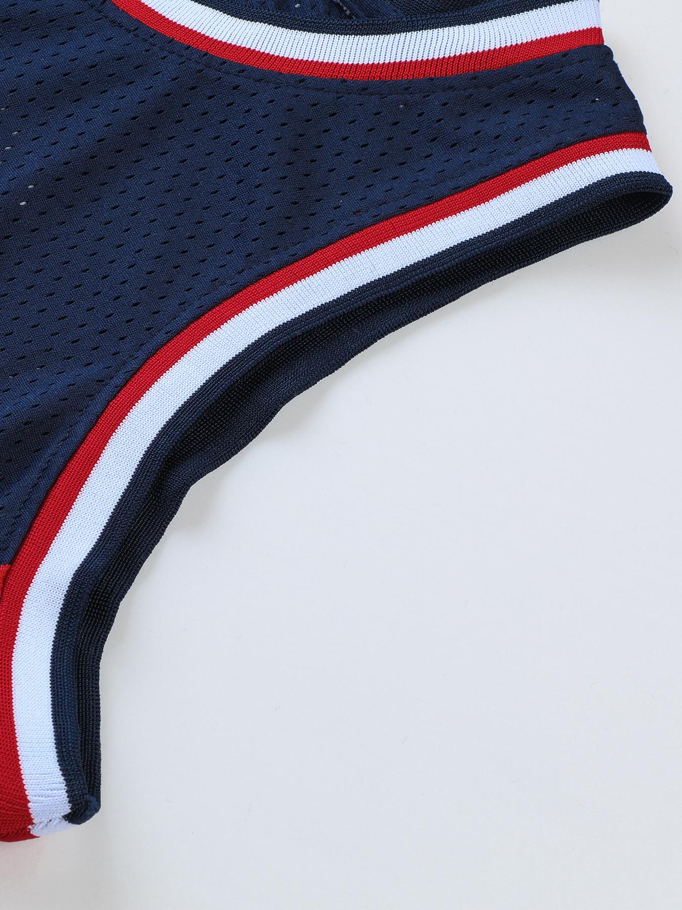 USA Basketball Jersey #7#12#15 Dream Team Basketball Uniform Sewing Embroidery Retro USA Basketball Shirt Breathable Mesh Classic American Basketball Apparel Men's Sports Jersey Sleeveless Jersey Basketball Game/Training Wear/ Outdoor Sports /Fan Apparel