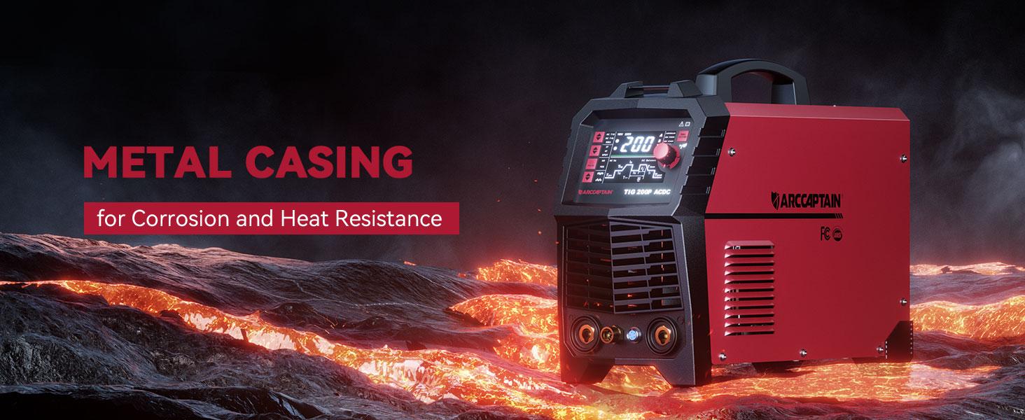 ARCCAPTAIN TIG Welder AC/DC 200Amp with Pulse, Aluminum TIG Welder 110V/220V TIG Welder with Square/Triangular Wave/Stick/MMA/Spot MultiProcess Welding Machine