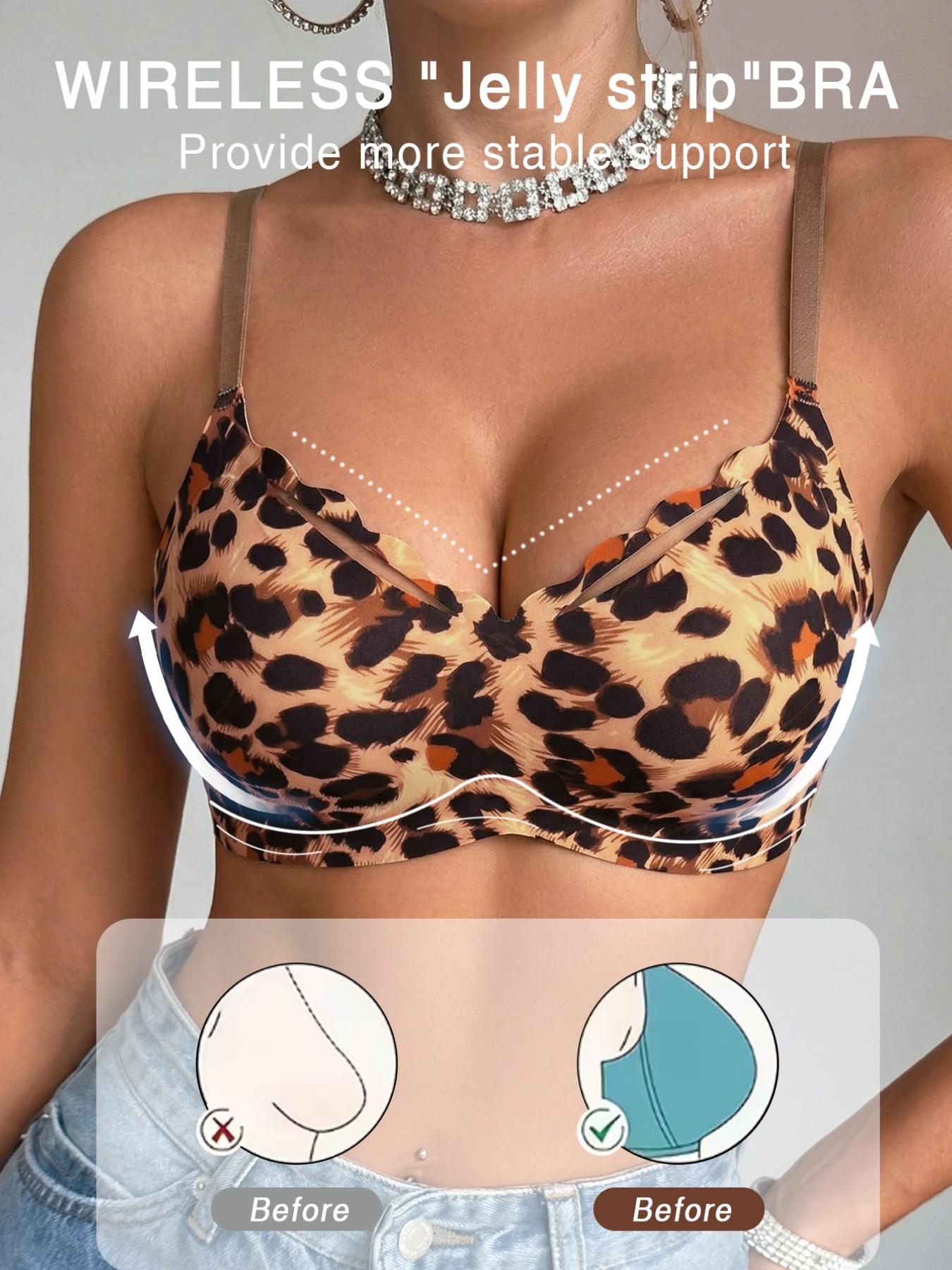 Women's Jelly Bra Without Underwire, Shell Edge Lift Design, Wireless Seamless, Soft Comfortable Daily Wear, Perfect Layering