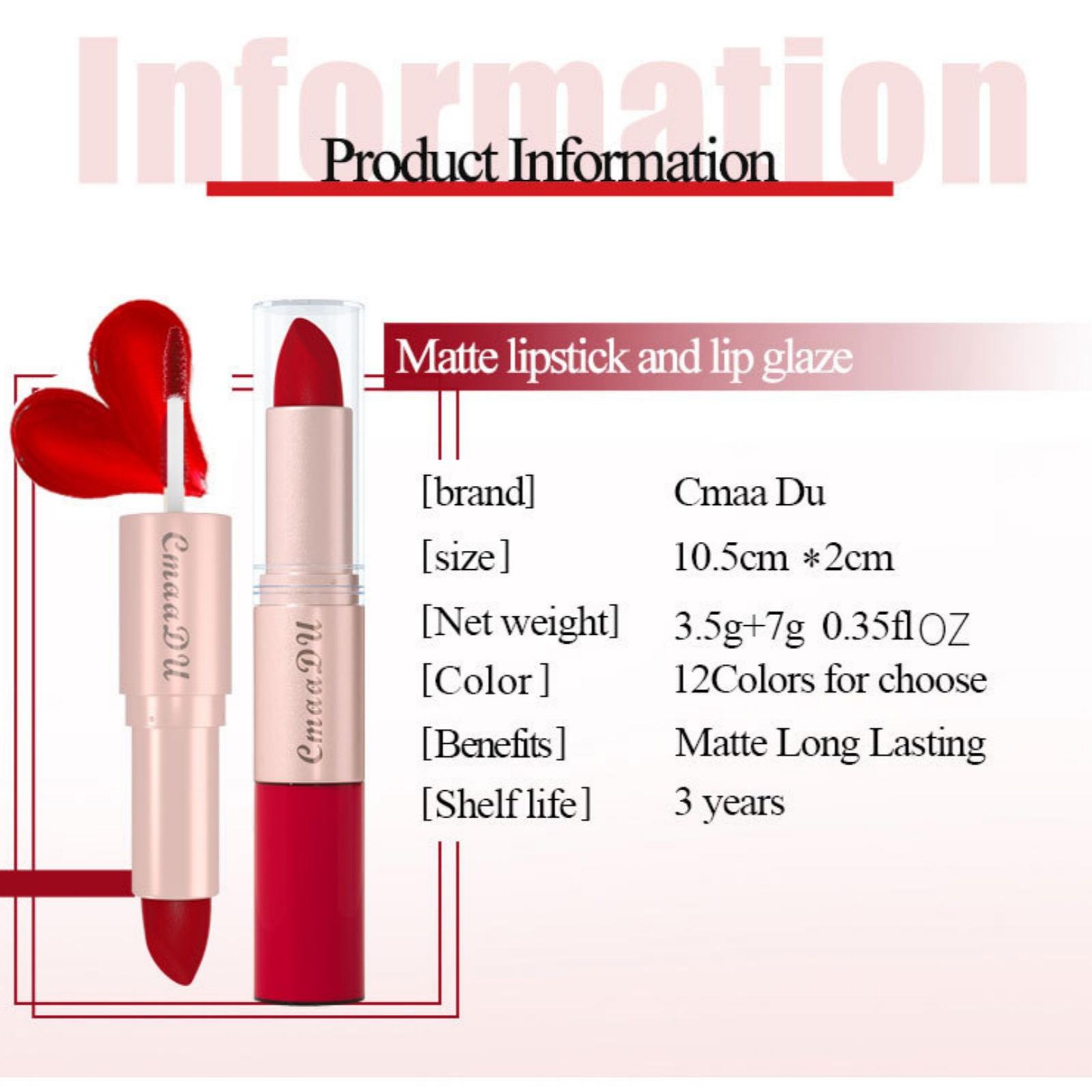 3pcs 2 In 1 Lipstick Lip Glossy Set Makeup Easy To Apply Matte Long Lasting Waterproof Double Ended Lipglossy Lipsticks Best Choice Cosmetic