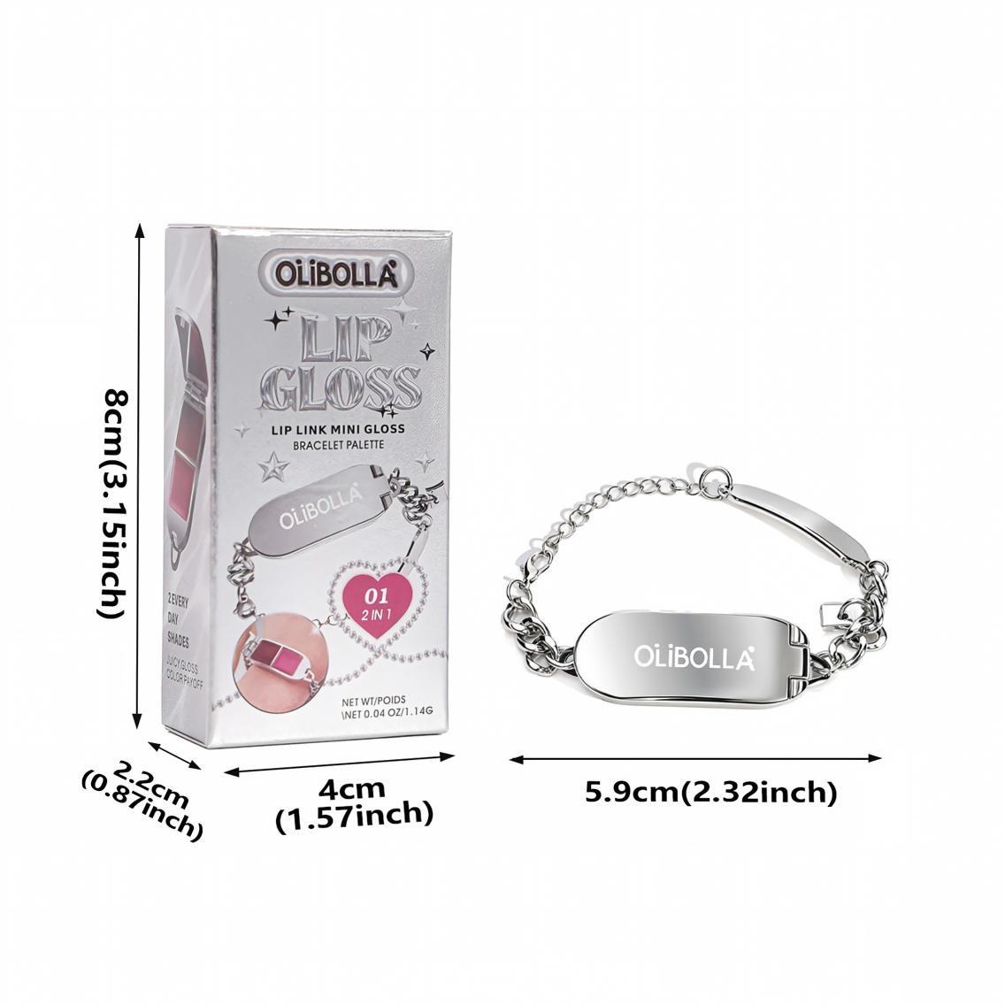 Unique Novelty Bracelet Lip Gloss 2-In-1, Bracelet Lipstick Palette, Mirror Finish Glossy Hydrating Lip Color, Convenient and Fashionable