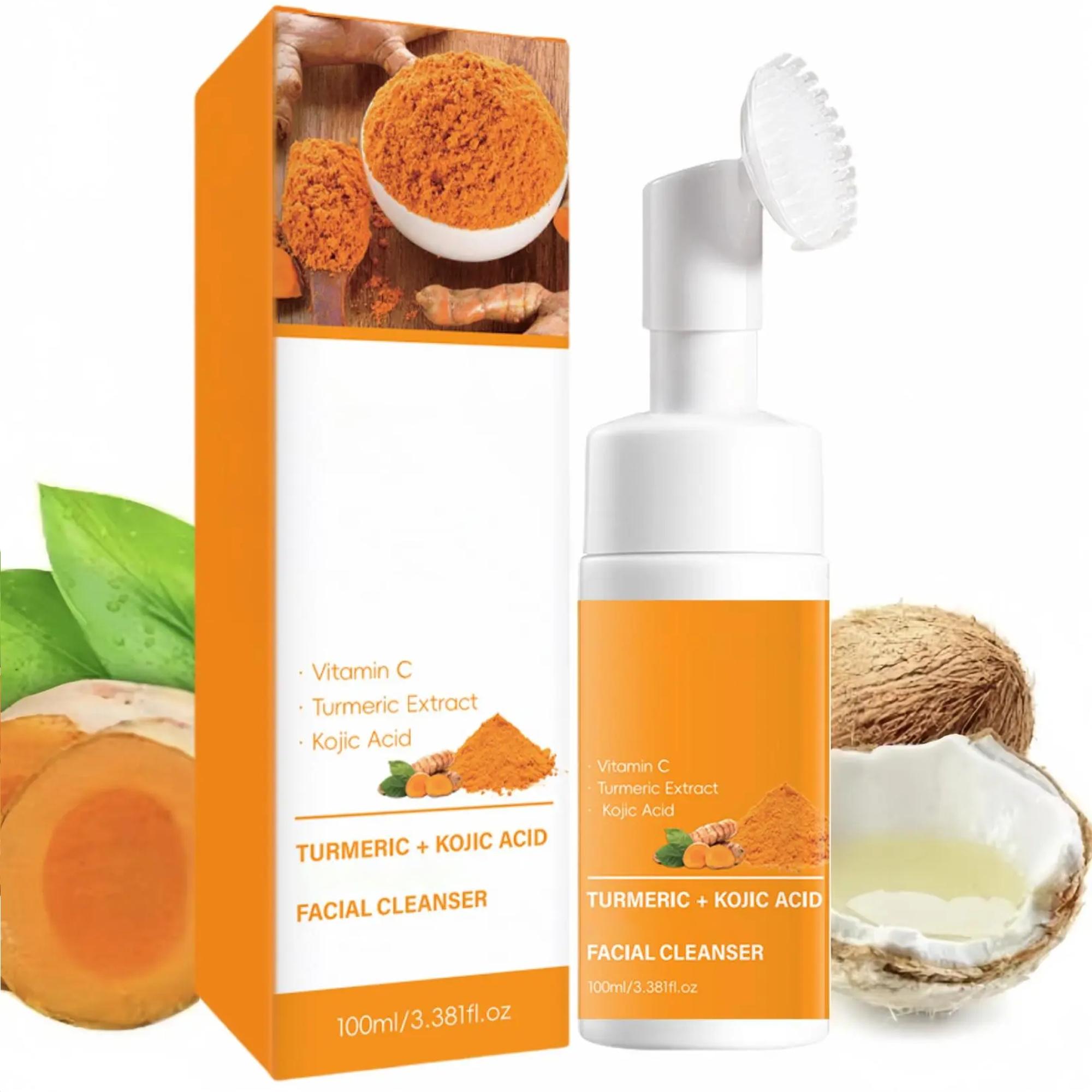 Turmeric Mousse Cleanser, Deep Cleansing & Nourishing Skin Foam Cleanser, Foaming Cleanser, Facial Cleanser for Women & Men All Skin Types, Turmeric Face Wash, Skin Facial Cleaning Products