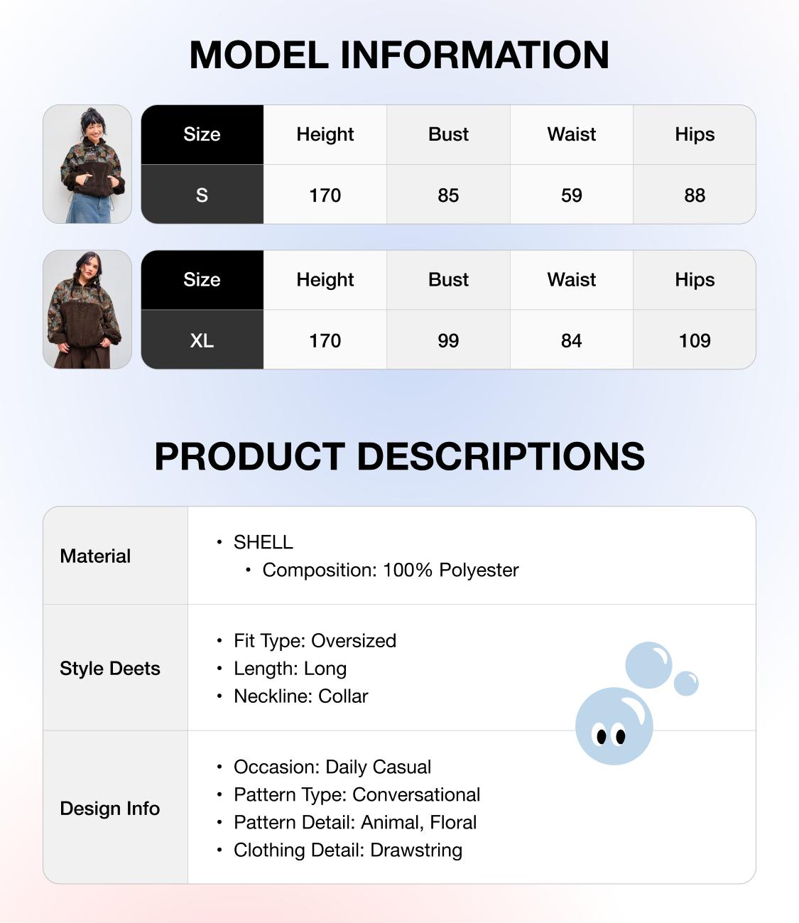 Cider Fleece Collar Floral Cat Knotted Sweatshirt With Adjustable Drawstrings, Christmas Gift Guide, Womenswear Grandmacore SpringStatements