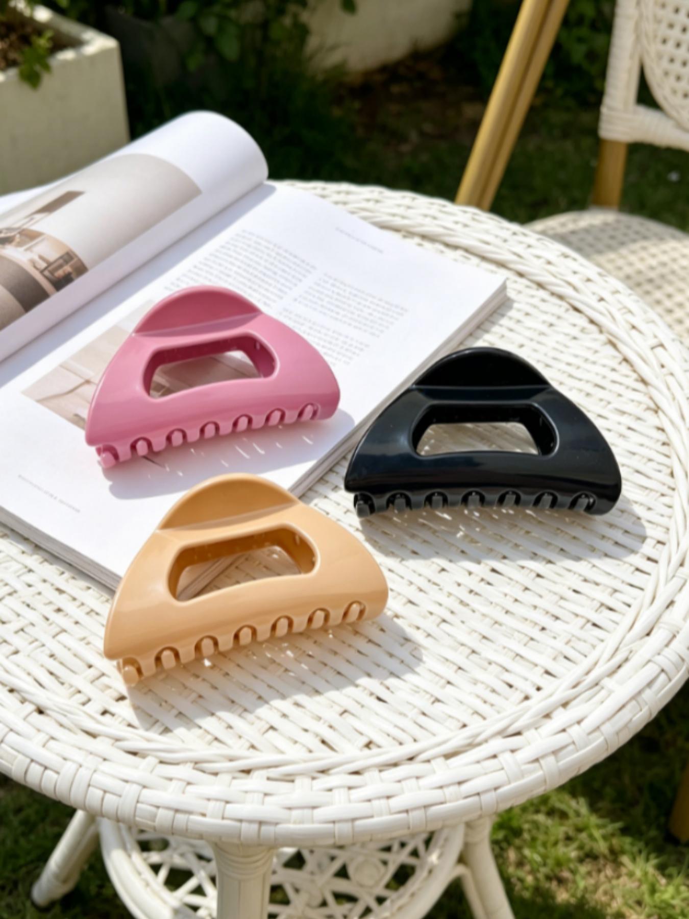 3PCS Soft Silicone Hair Claw, Anti-Drop Unbreakable Hair Clip, Square Hair Claw Clips for Women, Flexible Clawclip for Thick Hair, Lightweight Large Clip, soft hairpins, suitable for various occasions, 2026 New Design Hair Accessories, Hijab Hair Clip