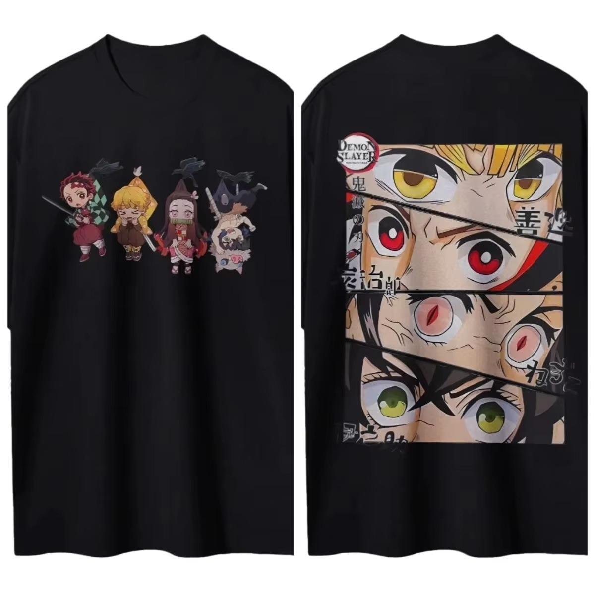 Devil Killer Men's T-shirt Kamado Tanjiro Japanese Anime Summer Boys Spring and Autumn Short Sleeve Parent Child Dress