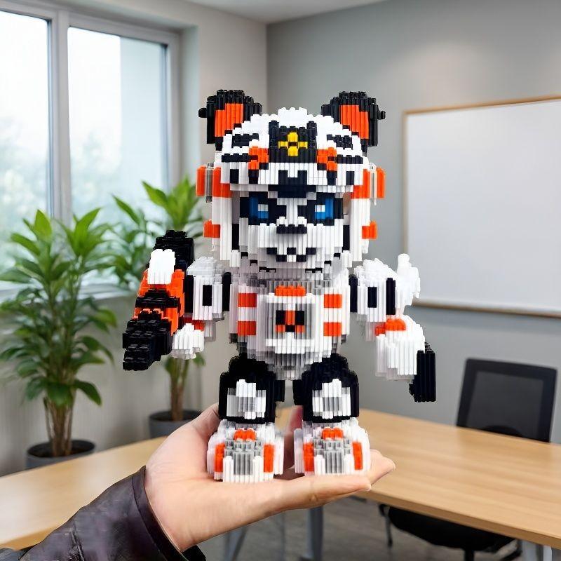 1700pcs Assembly Animal Mecha Model Kit, 2026 Panda Robot Building Set, Adult Holiday Gift, Home Office Decor, Furniture Decoration