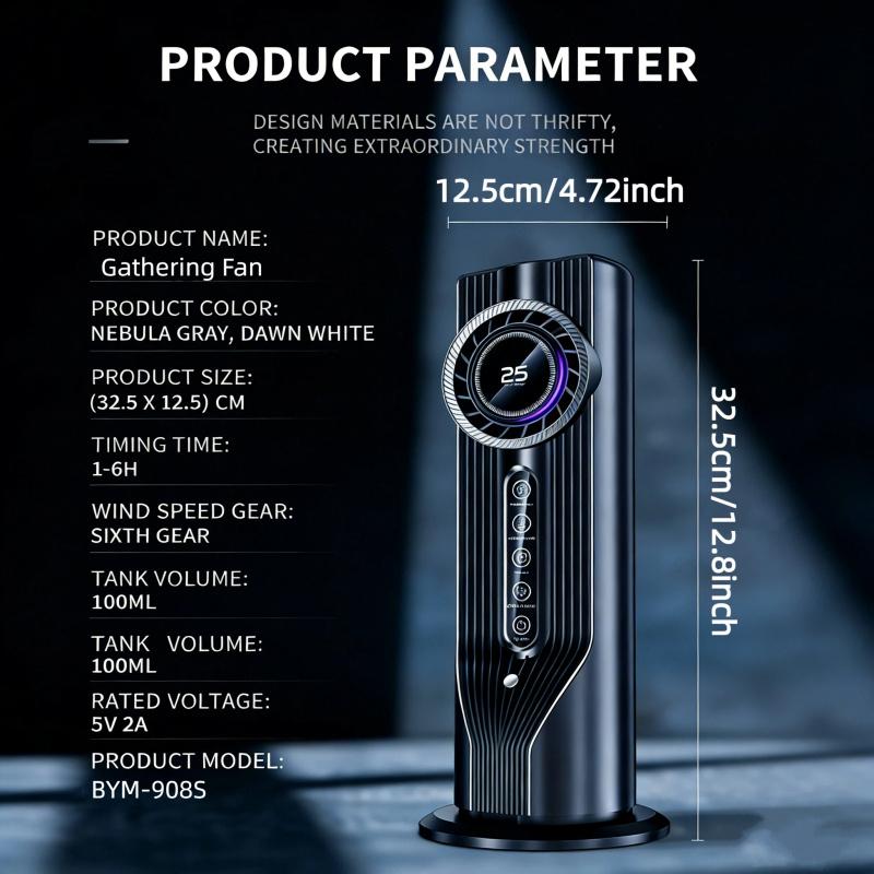Portable Air Cooler Desktop Fan, 3-In-1 Cooling Humidifier, 6 Speeds, 100L Capacity, USB Powered, Compact Design, Timer, Office & Bedroom Use