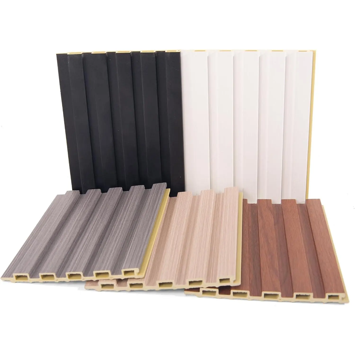 WPC   Textured Slat Wall Panel, 5- Sample Pack, 6 x 6 Inch