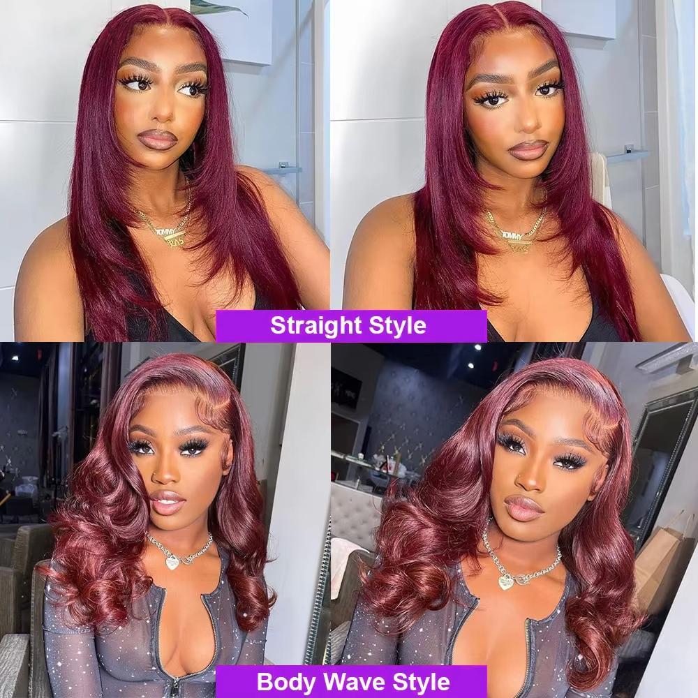 99j Burgundy Body Wave Bundles Red Colored Huamn Hair Weave Bundles Quick Weave Extensions 1 3 4 PCS Natural Wavy Hair #Summervibes