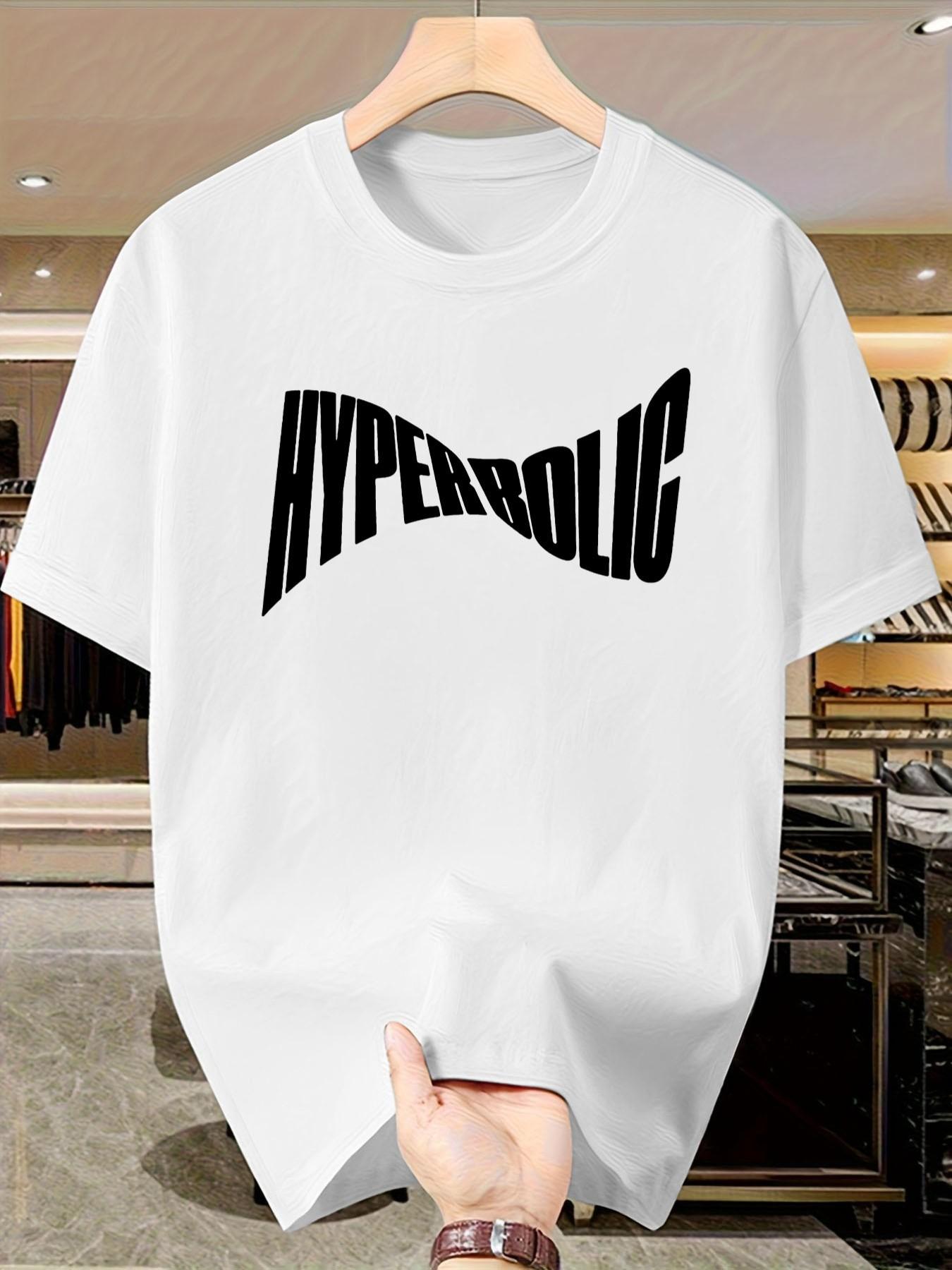 Men's Casual Short Sleeve T-Shirt, Bold Letter Print Street Style, Summer Cotton Top, Slim-Fitting, Trendy and Versatile