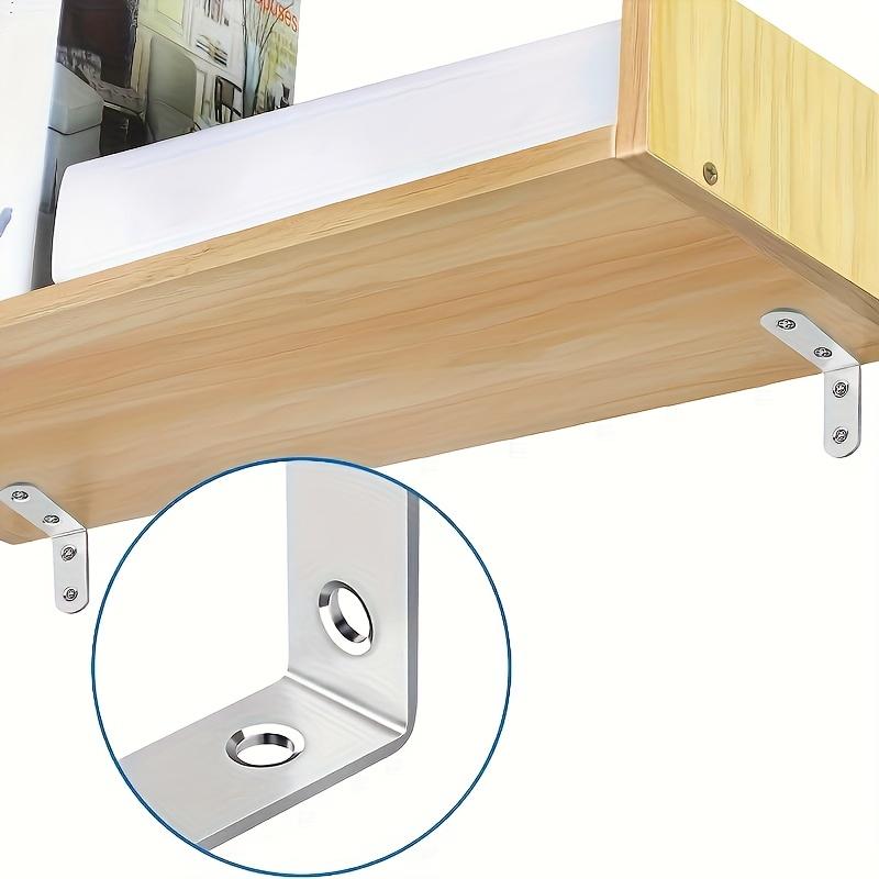 16Pcs. Stainless Steel L-Bracket Set, 3.99x3.99 cm/4.99×4.99cm 90-Degree Right Angle with Screws for Wooden Shelves, Chairs, Tables, Dressers, Furniture Assembly