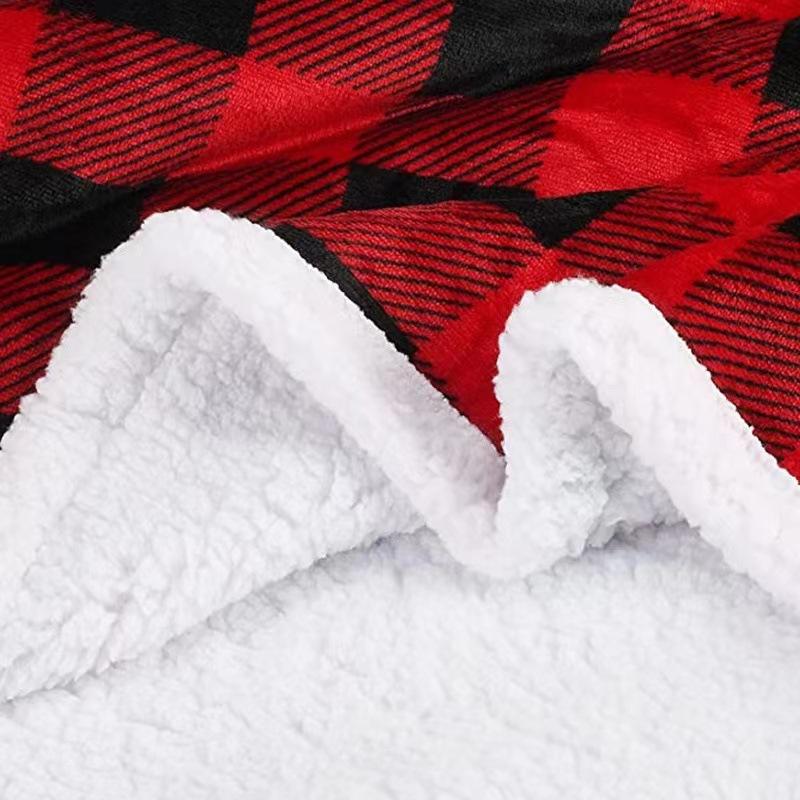 Large Winter Lamb Fleece Wearable Blanket, Soft Cozy Blanket, Comfortable Plush Lining, Anti-Cold Warm Sleeve Design, Portable Gift for Family and Friends