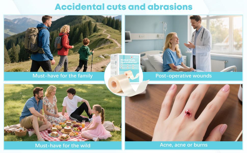 LIFARA Hydrocolloid Roll for Wound Care - Cut-to-Size, Extra Large Hydrocolloid Patch Bandages with Self-Adhesive, Ultra Absorbent, Flexible & Waterproof, First Aid Kit Essential (2in*16ft, 11.8mil/ 0.3mm Thickness)) Healthcare acne pimple patch bandaids
