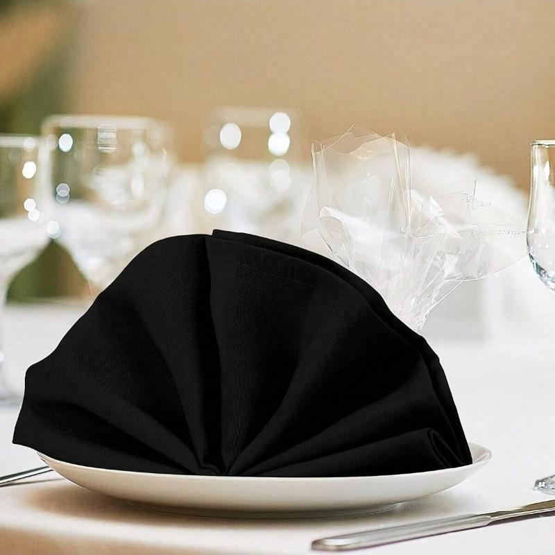 6-Pack Polyester Napkins, 12/14/17/20 Inches, Thick Durable, Wrinkle-Resistant, Hotel Restaurant Event Use