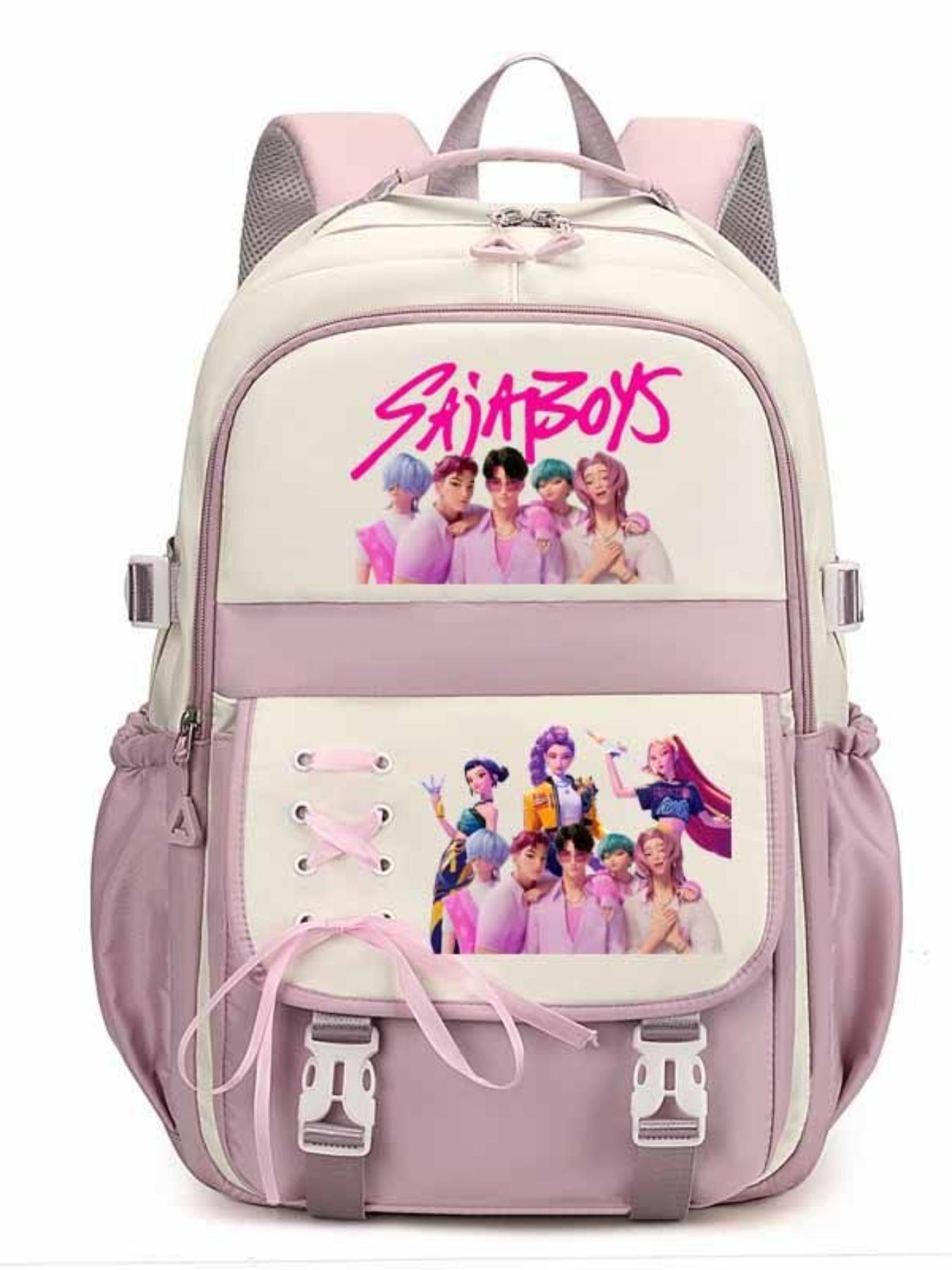 Cute Kpop Hunter Girl Group Cartoon, Sweet Jk Student Shoulder Bag, Anime Style, All Seasons, Cute Versatile Backpack, Cross-Border New Arrival