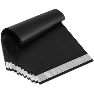 200 Pack 6x9 Inch Mini #1 Black Poly Mailers, Strong Thick Self Seal Adhesive Waterproof Tear Proof Shipping Mailing Envelopes for Small Business, Boutique, Postal, Jewelry & More