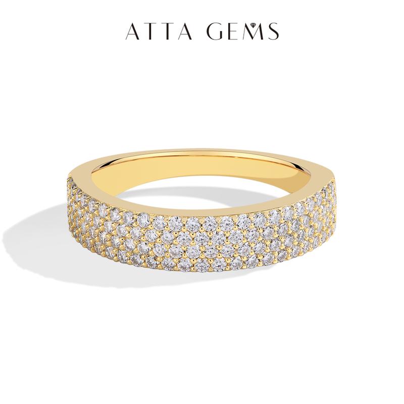 All Synthetic Moissanite Ring D Color 0.75CT Wedding Band Daily Party Wear Fine Jewelry Gift R223