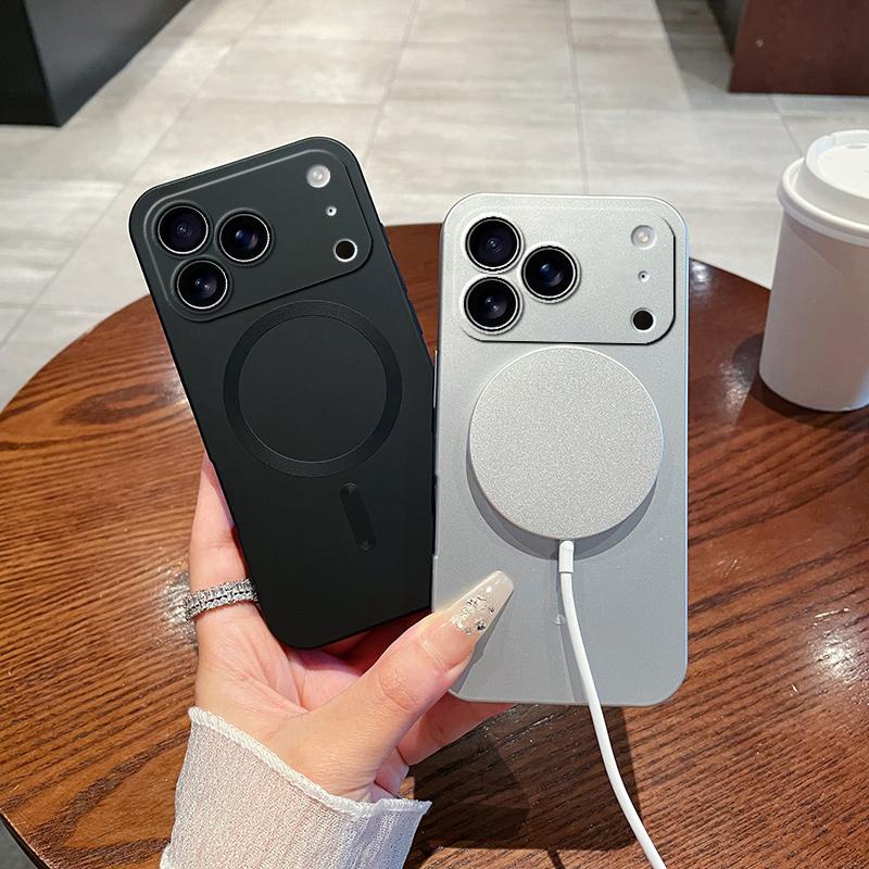 Magnetic Case For iPhone 17 Air 17 16 15 14 13 12 11 Pro Max, Slim Soft Silicone Protective Case with Full Camera Protector, Compatible with MagSafe, Shockproof Protection Cover for Women Men