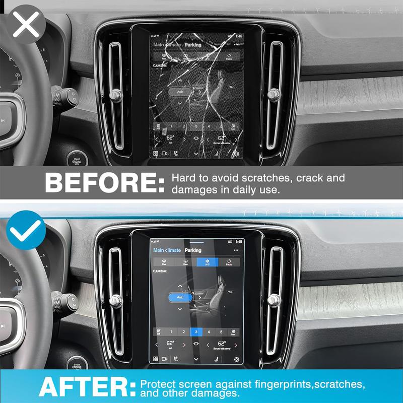 Canvcle 8.7-Inch Screen Protector for 2016-2025 Volvo V90 XC90 S90 XC60 V60 S60 XC40 9H Tempered Glass Navigation Touchscreen Film Easy Install Smooth Touch Protection