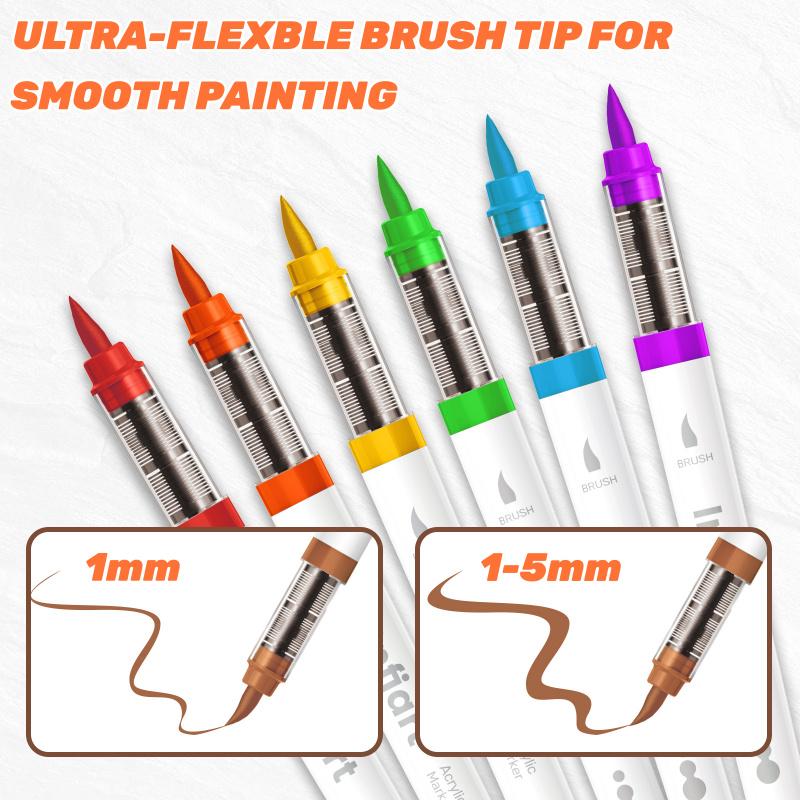 288 Colors Acrylic Paint Markers, Soft Brush Tip Marker Pens Set, Acrylic Drawing Markers with Marker Bag, Holder Storage, Acrylic Paint Pens for Fabric, Wood, Stone, Canvas, Glass, Egg, Rock Painting, DIY Crafts and Art Supplies