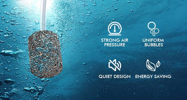 hygger Rechargeable Aquarium Pond Air Pump, Powerful Quiet Commercial Tank Air Pump with Hose Air Stone Check Valve Adjustable Flow Diverter Valve for Fishing Yacht/Power Outages/Hydroponic