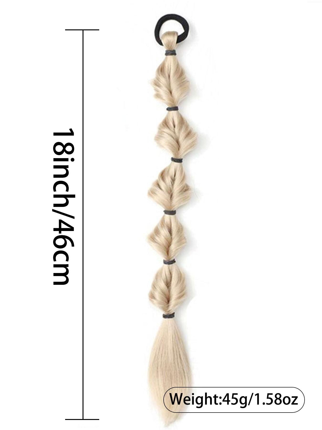 Bubble Ponytail Wig Synthetic Braided Extensions, Hair Ties & Hair Band Included, Ideal for DIY Daily Wear, Versatile Hairpiece Accessory