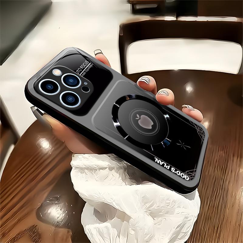 “God’s Plan” MagSafe phone case — neon cyberpunk faith magnetic cover for iPhone 14 Pro — 975