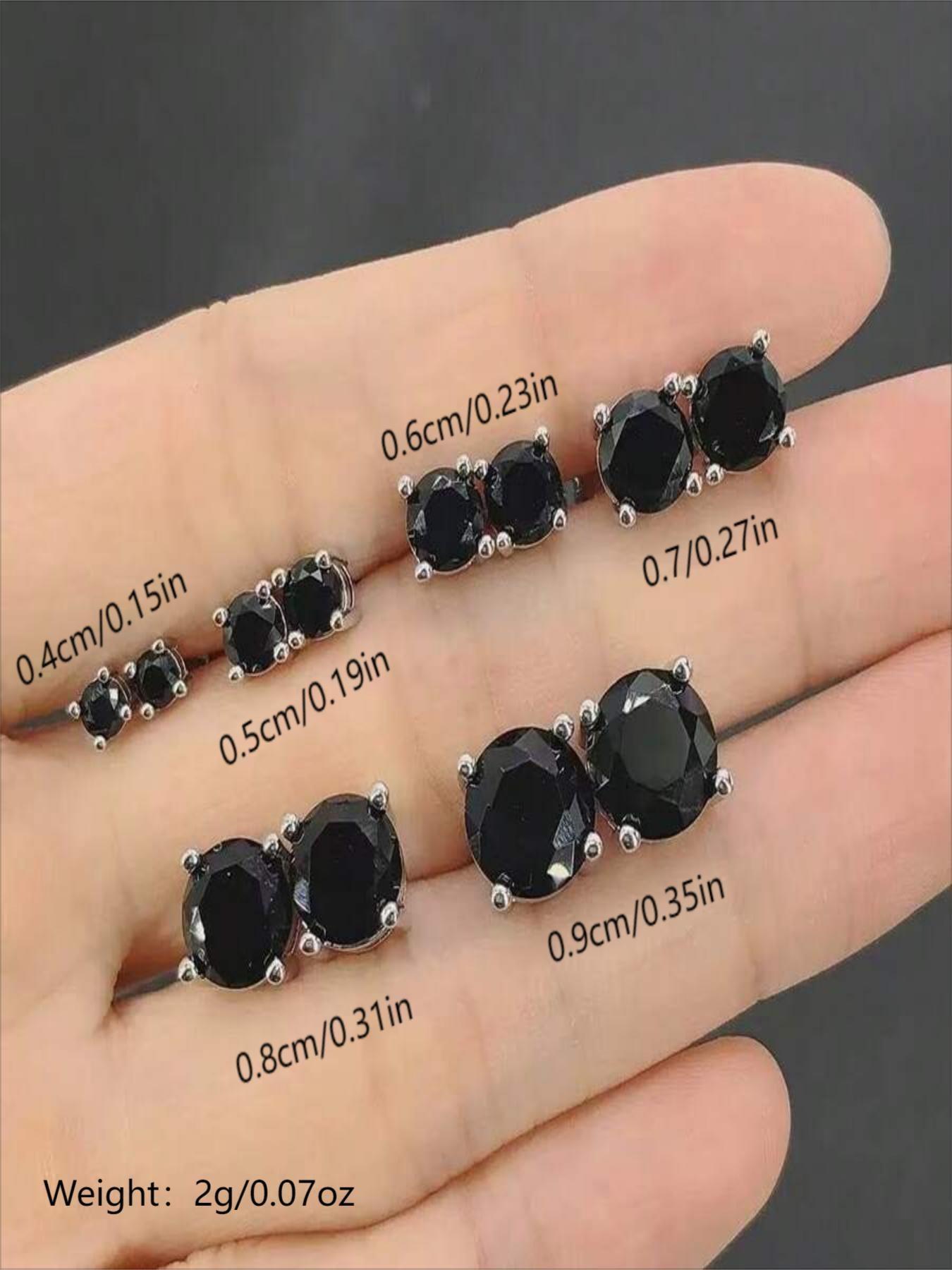 925 Sterling Silver Round Cut Cubic Zirconia Stud Earrings for Women Men, Hypoallergenic 4-Prong Simulated Diamond Earrings, 4MM 6MM 8MM 10MM Sizes Available, Sparkling CZ Earrings for Daily Wear, Anniversary, Birthday Gifts