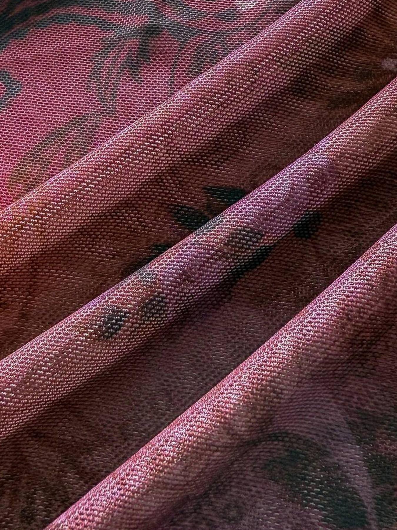 This Sheer Floral Tube Top is Grunge Fairy Y2K Vibes 🦋 | Ruched Ruffle Hem Mesh Top