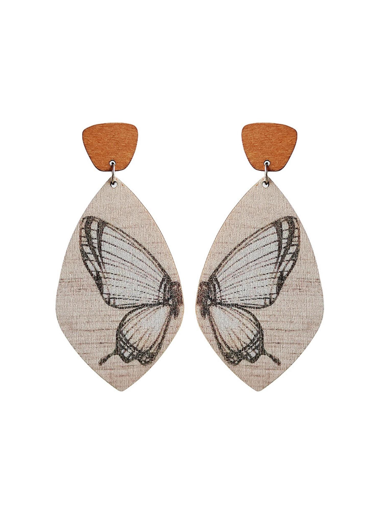 European and American Bestselling Butterfly Stud Earrings, Simple Symmetrical Colorful Bohemia Ear Dangles, Steel Needle Closure