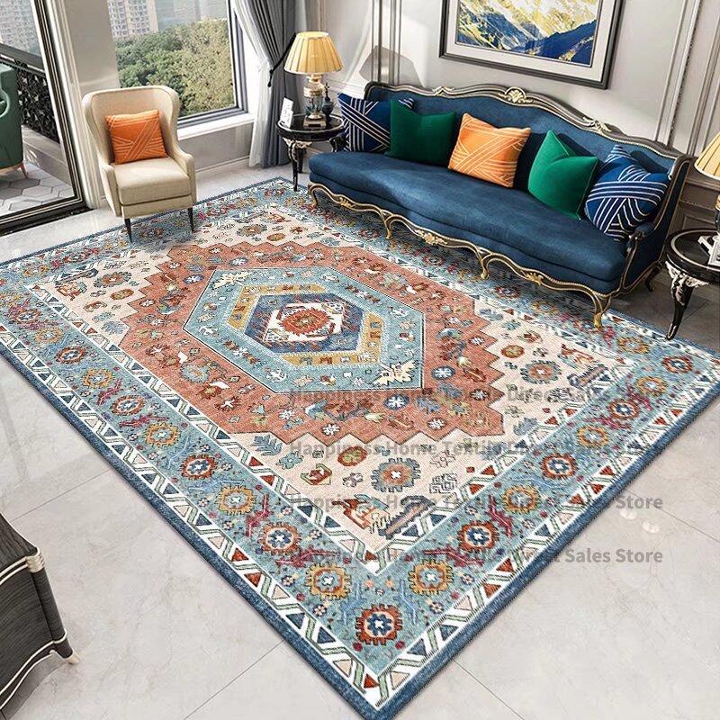 Vintage Persian Medallion Flannel Area Rug - Traditional Oriental Boho Print Soft Mat for Living Room, Non-Slip Ethnic Home Decor #VintagePersianRug #OrientalMedallionMat #BohoEthnicDecor #TraditionalCarpet #NonSlipFlannelRug