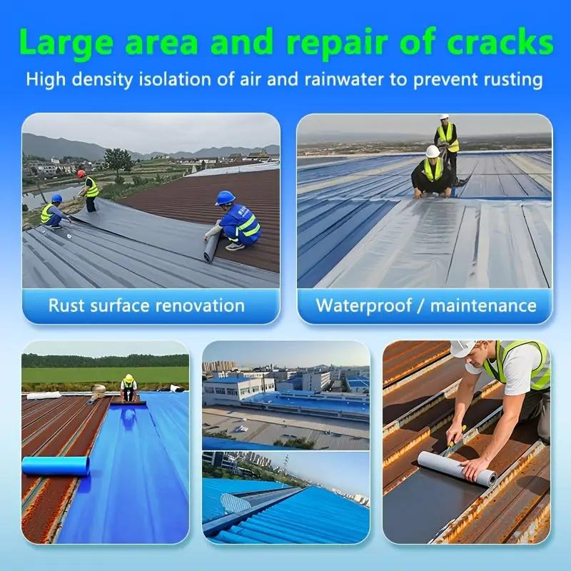 Roof Leak Repair, 3.94in (W) * 11yd (L), High Low Temperature Resistant (-76°F To 230°F), UV & Corrosion Resistant, Quick Leak Repair For Rusty Roofs Wood Structures & Corrugated Tiles