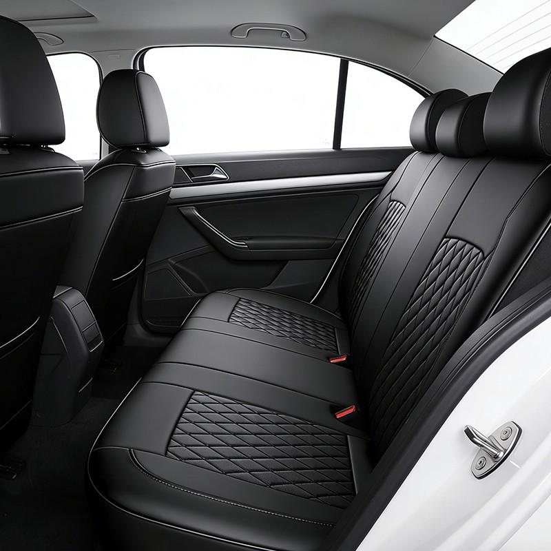Universal Deluxe Pu Luxury Vinyl Faux Leather Car Seat Covers Full Set, Airbag Compatible, Breathable, Fit for Cars, Trucks, SUV