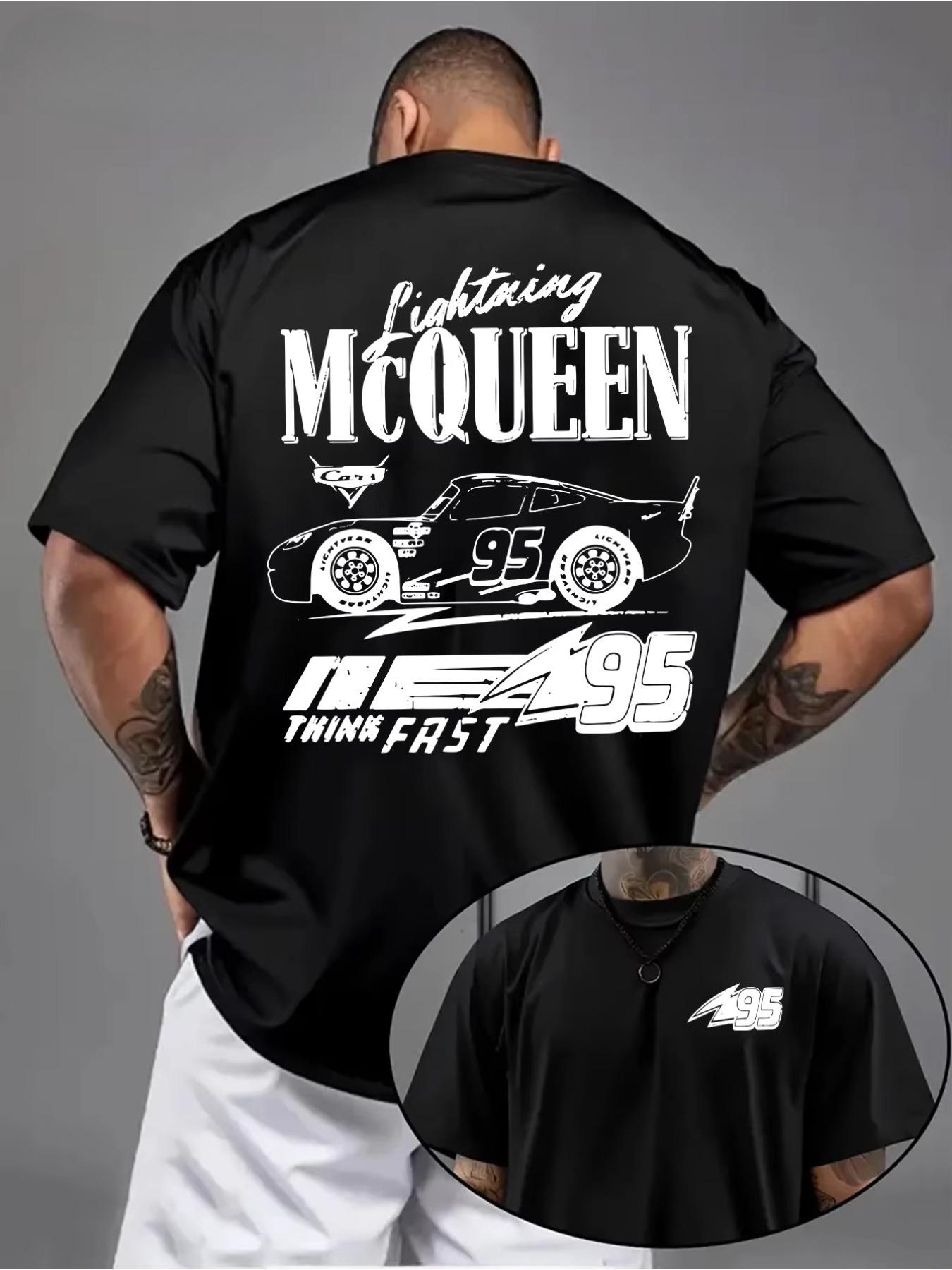 Anime Lightning McQueen Printed T-shirt 2026 Men's and Women's Summer New Edition Harajuku Large Loose Casual Short Sleeve TopY2K Men's and Women's Parent Child Fashion Hip Hop Leisure Rock Printed Street Minimalism