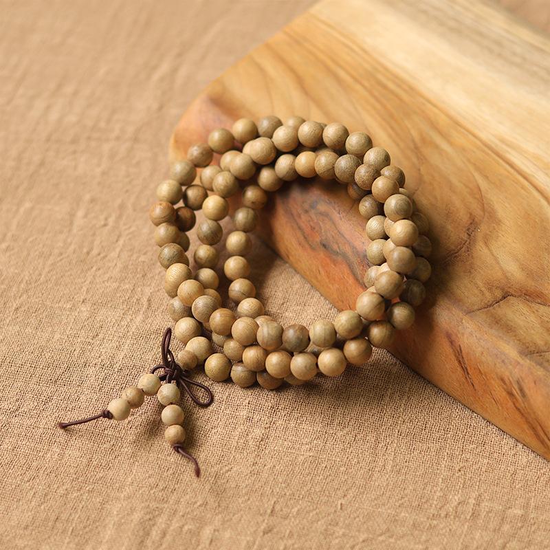 Sandalwood multi-bead stacked bracelets, new Chinese-style multi-ring wooden bracelets, Buddhist bead jewelry for meditation, odor-eliminating fragrant bracelets, collectibles