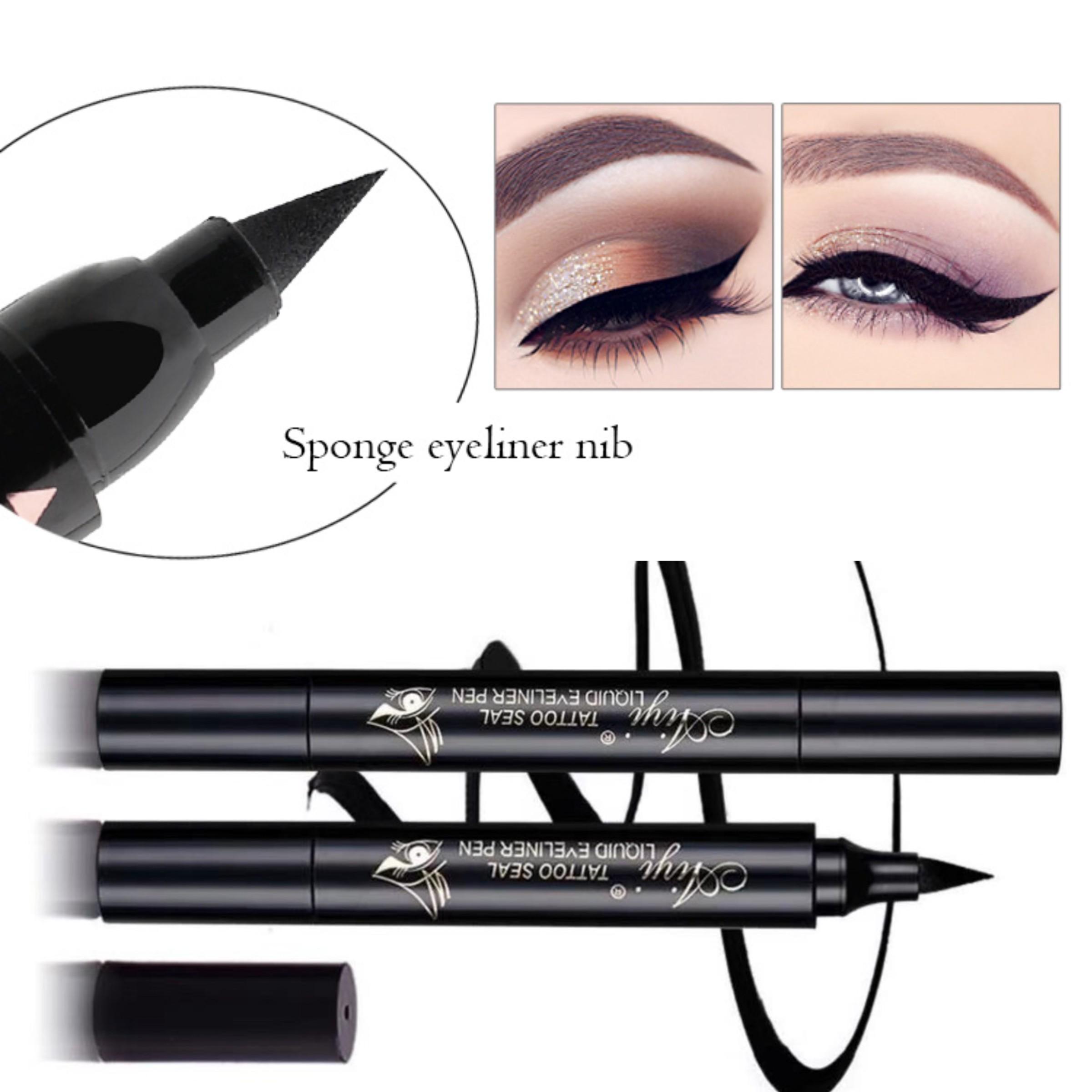 Wing Stamp Eyeliner Pen, Dual-Ended Liquid Eyeliner, Waterproof Long-Lasting, Vampire Wing Design, Anti-Smudge Makeup Tool