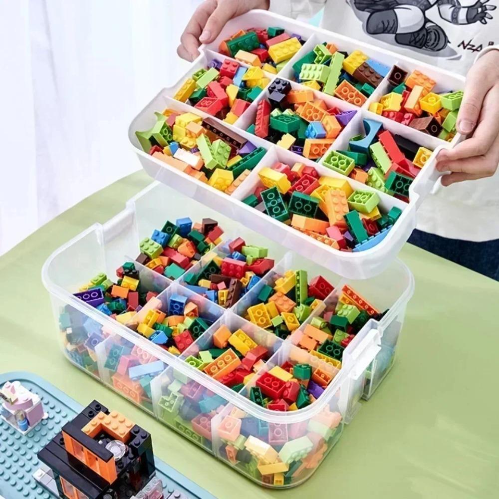 Home Use Children's LEGO Sorting Storage Stackable Building Blocks Storage Box Transparent Dustproof and Moisture-Resistant Plastic Storage Container