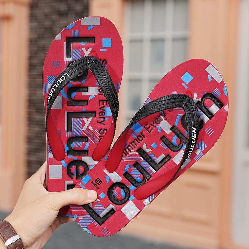 Men's Casual Flip-Flops, PVC Material, Medium Width, Less Than Ankle Height, Comfortable Beach Sandals, Non-Slip, Ideal for Home & Beach