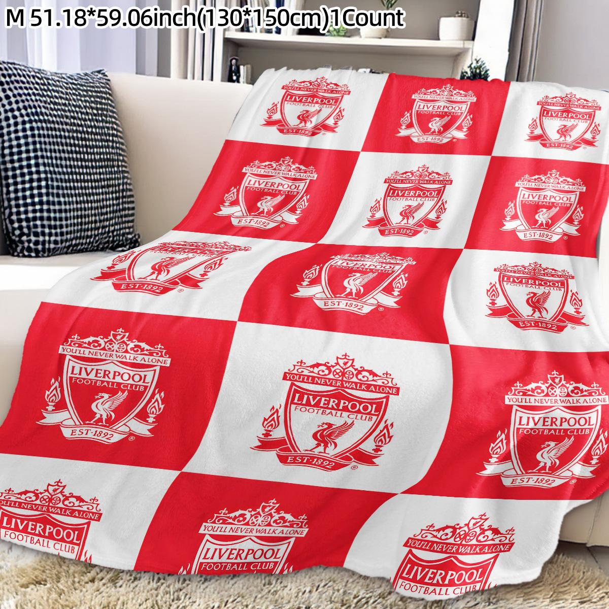 Liverpool Football Club Logo Flannel Blanket, Soft Skin-Friendly Material, Warm & Cozy Design, Perfect Gift for Fans