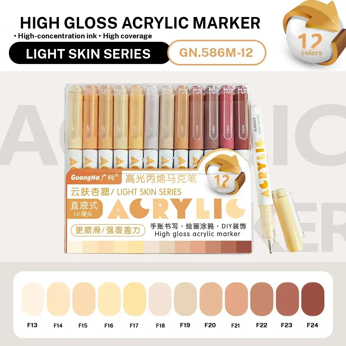 High Gloss Acrylic Markers,1mm Bullet Nib Acrylic Paint Pens Set,Bright Colors,Big Capacity ink,Wide Range of Uses,For Rock Painting, Canvas, Wood, Glass, Ceramic, Fabric, Plastic, Egg, Art Painting Supplies Kit #TOP PICKS