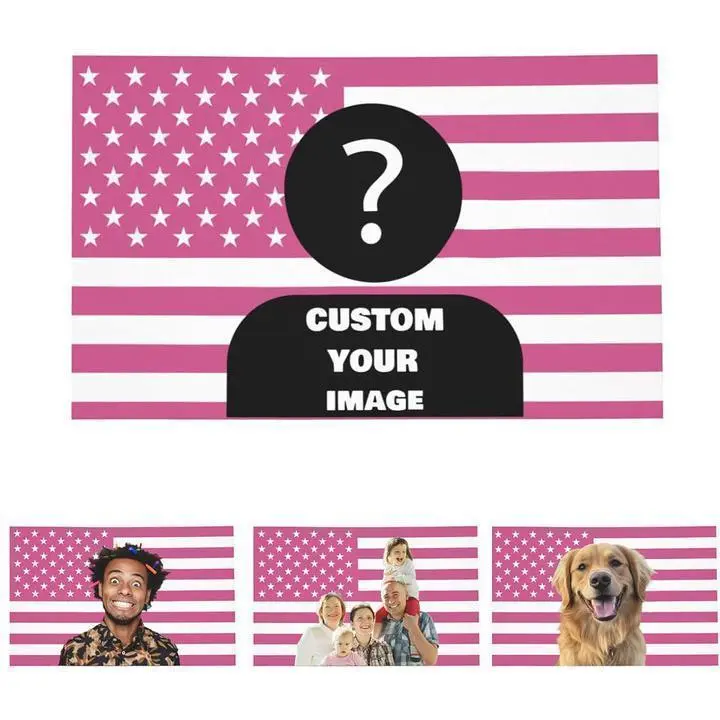 Custom Pink American Flag Tapestry - Personalized Photo Wall Decor, Custom Image Design, Bedroom Decor, Room Accessories for Home Supplies Decoration