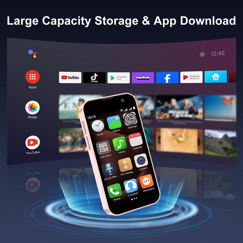 Pocket Smartphone, 3-Inch Full-Screen Display, Mtk6580 Quad-Core Processor, Dual Sim Global Network, 2GB+16GB Memory, Ai Camera, Type-C