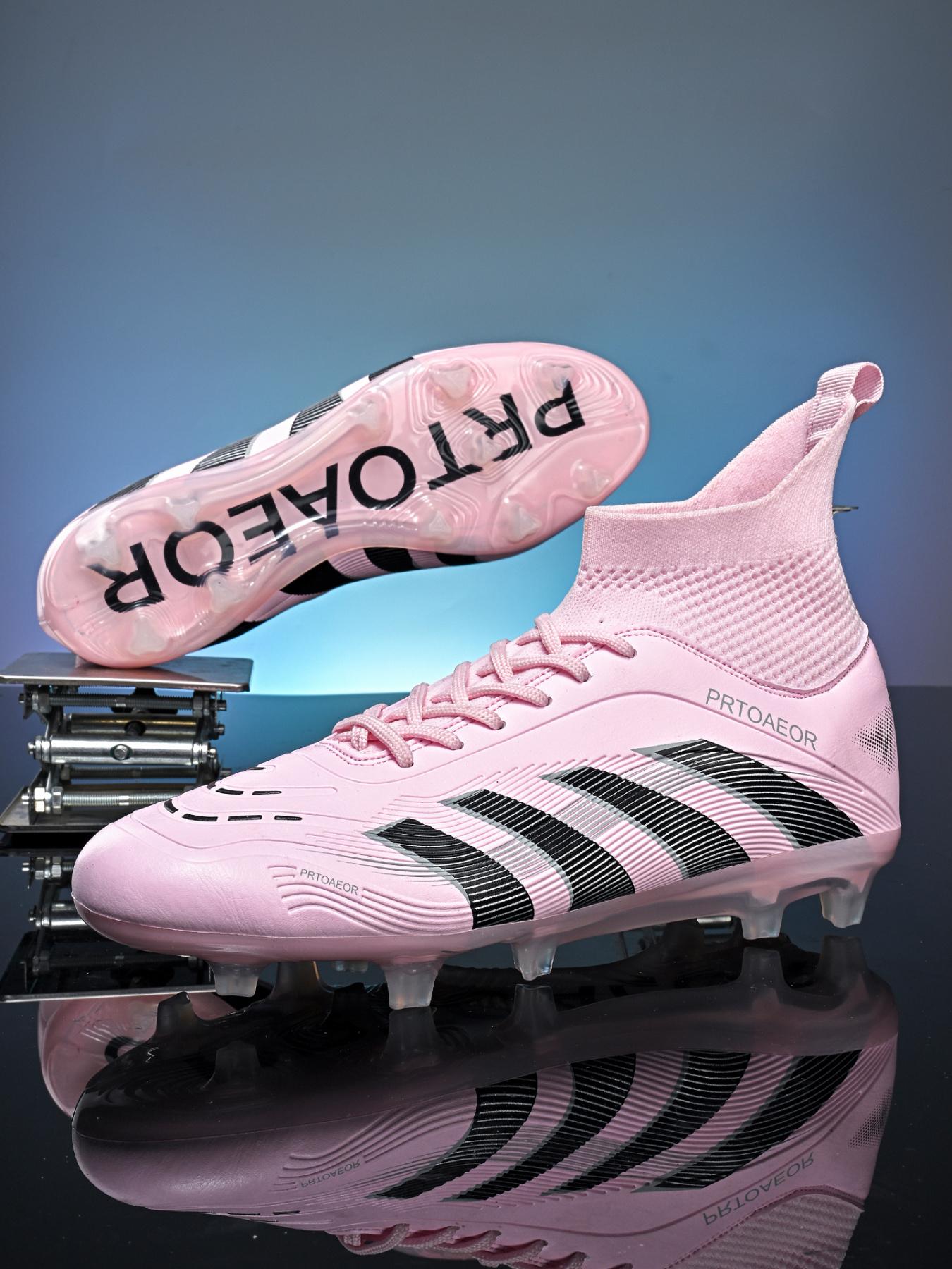 1 Pair High-Top Football Boots | Breathable Knit & Leather | Stable Anti-Twist | Transparent Studs for Superior Traction | Ideal for Competitive Play & Training | Viral