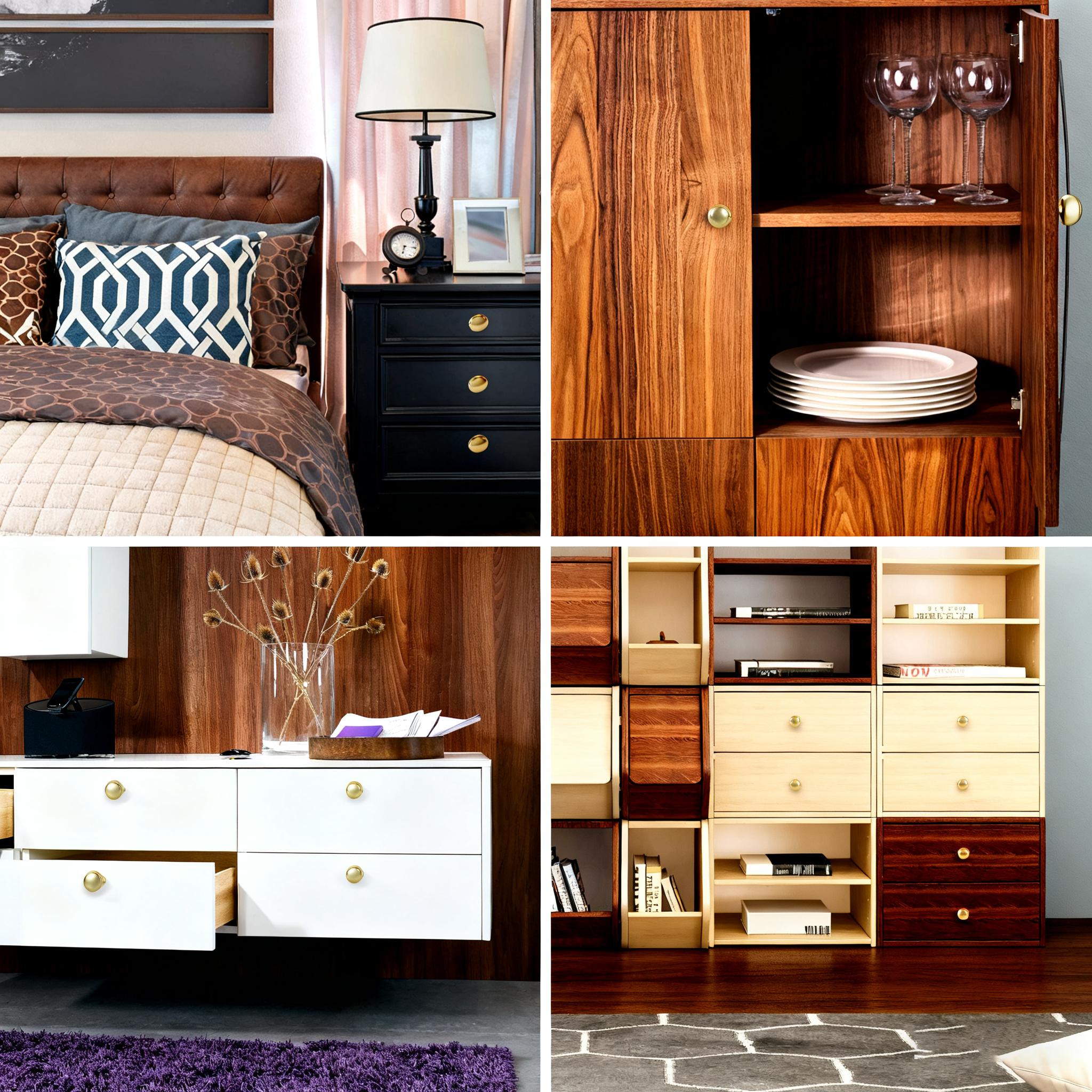 Gold Round Cabinet Pulls Stainless Steel Hardware Fits Kitchen Cupboard Dresser Doors Mushroom Design & Sleek