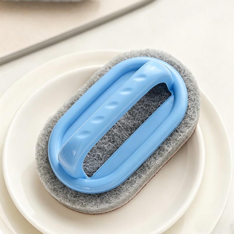 Multi-Functional Kitchen Cleaning Brush with Handle, Sponge Scrubber for Bathroom Sink, Stove Top, Bathtub, Home Cleaning Tools