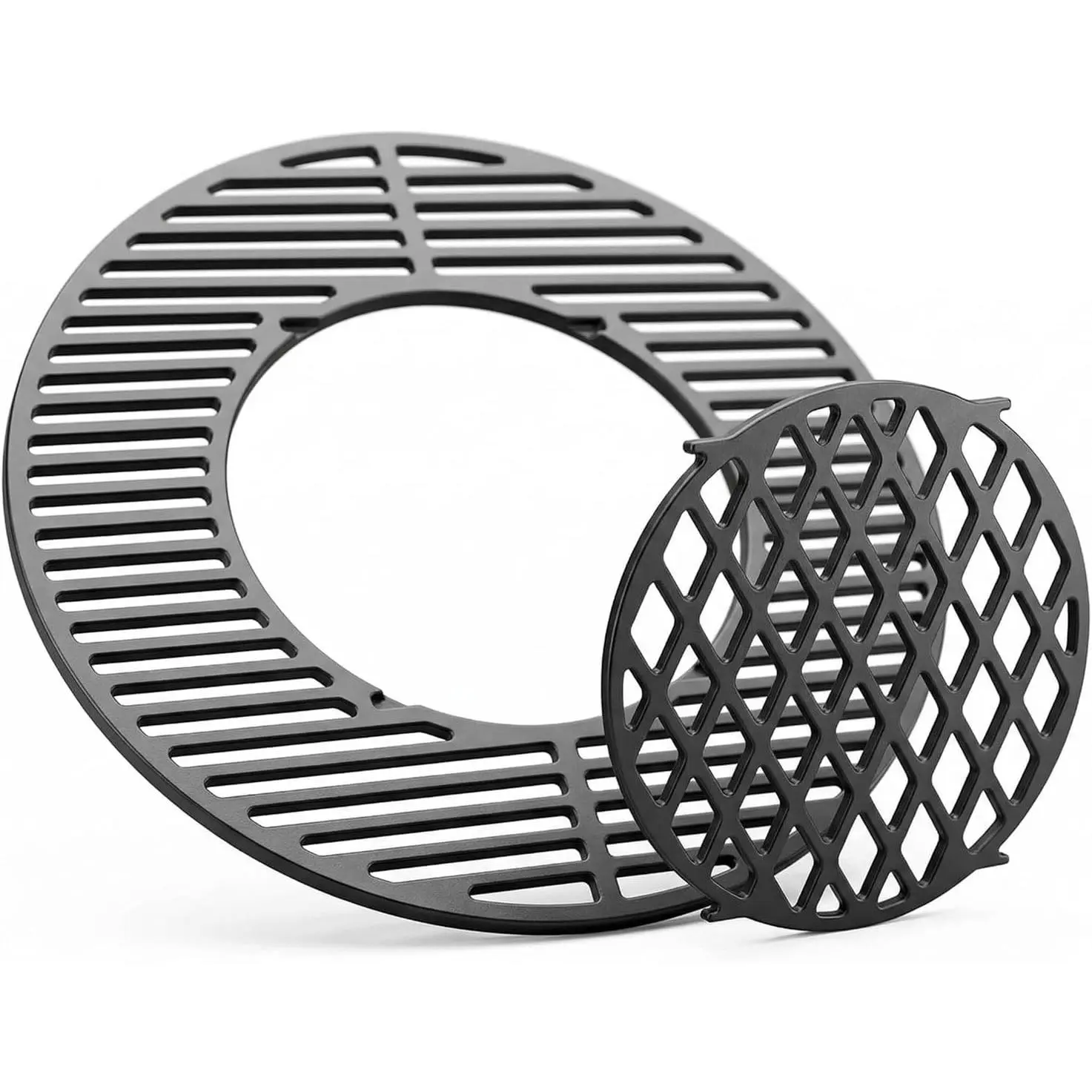Cast Iron 21.5" Grill Grates with 12" Removable Center Grate Replacement Parts for 22-inch Original Kettle Premium Charcoal Grill, 22" Performer Premium Grill One-Touch Grills