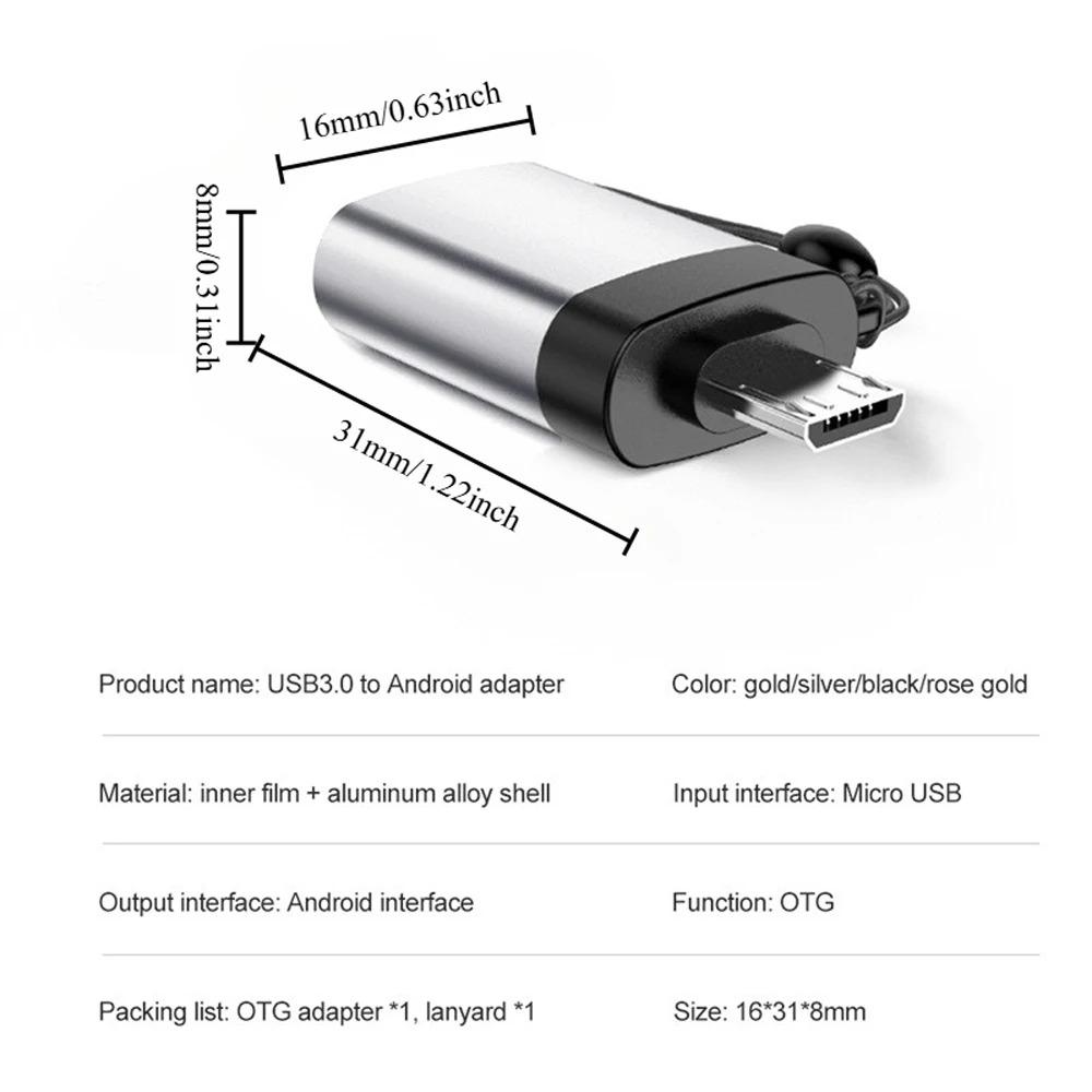 Usb 3.0 otg adapter, micro usb to uSb female Converter for phone tablet Camera, High-speed data Transfer, Portable Cross-Interface Connector, Multi-device Compatibility, Single or Double pack Option